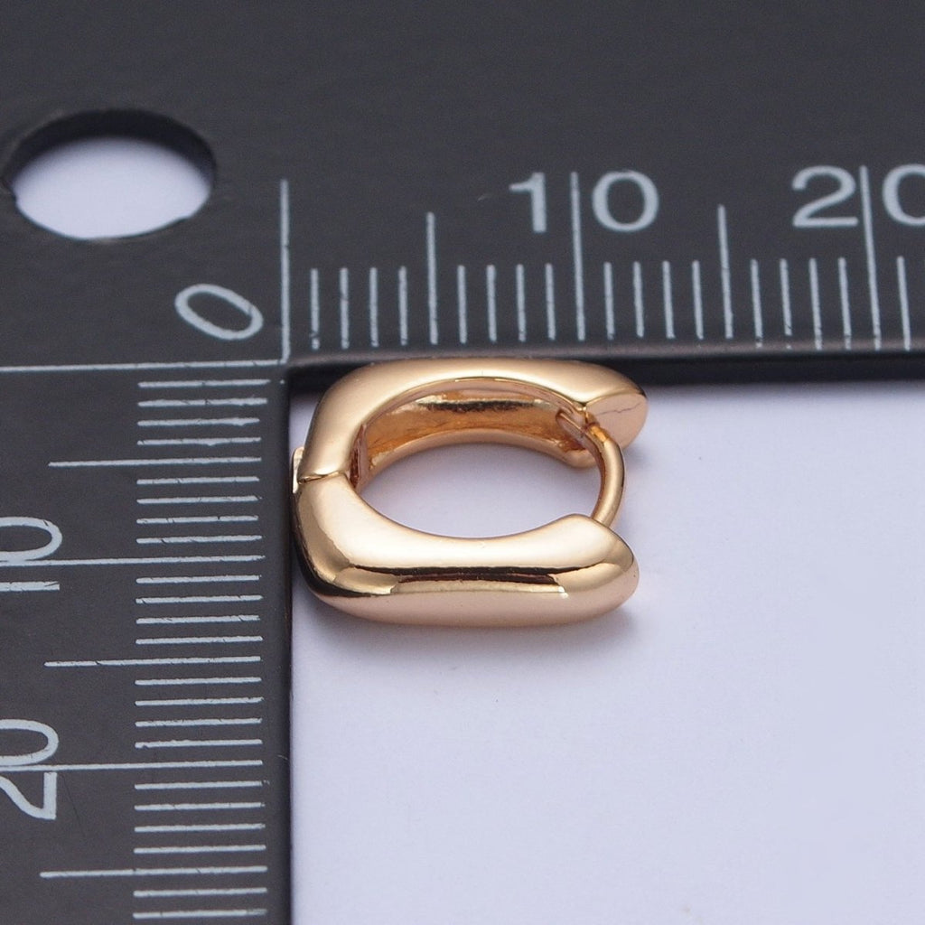 24K Gold plated Mini U Shaped Huggie Hoop Earrings P-400 - DLUXCA