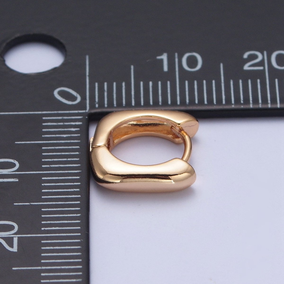 24K Gold plated Mini U Shaped Huggie Hoop Earrings P-400 - DLUXCA