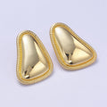 24K Gold plated Minimalist Abstract Triangle Dotted Bezel Earrings Set in Gold & Silver | P359 - DLUXCA