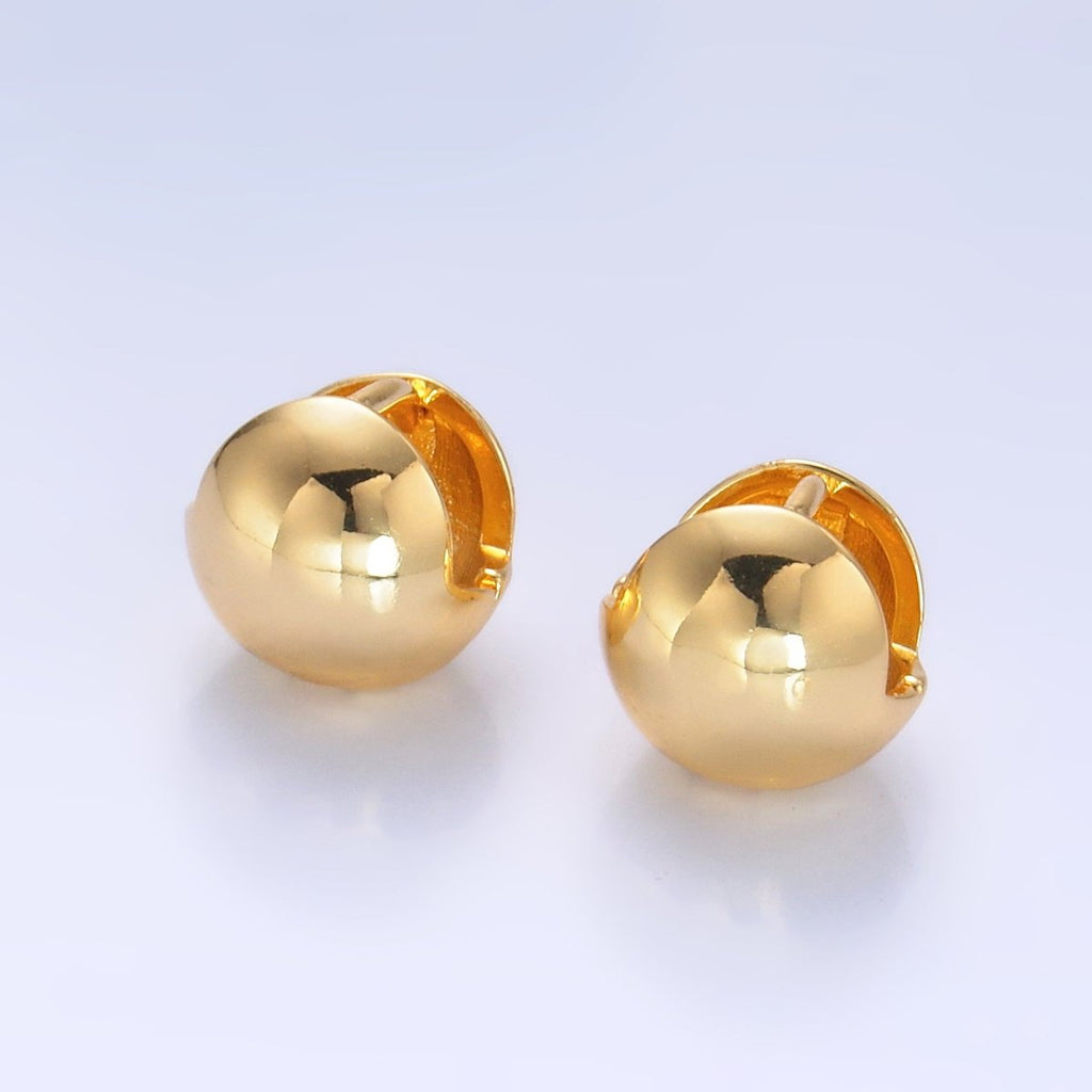 24K Gold plated Minimalist Ball Round Cartilage Huggie Earrings in Gold & Silver | AB547 AB1047 