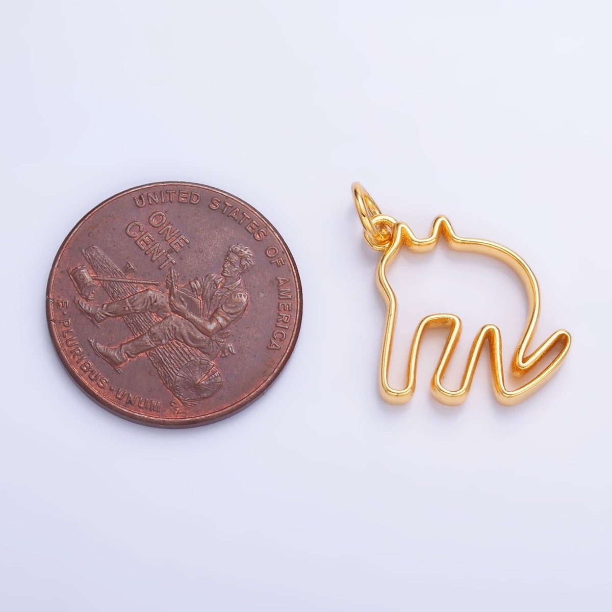 24K Gold plated Minimalist Cat Outline Charm in Gold & Silver | M622 