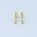 24K Gold plated Minimalist Coil Wrap Linear Drop Stud Earring Findings | Z1127 - DLUXCA