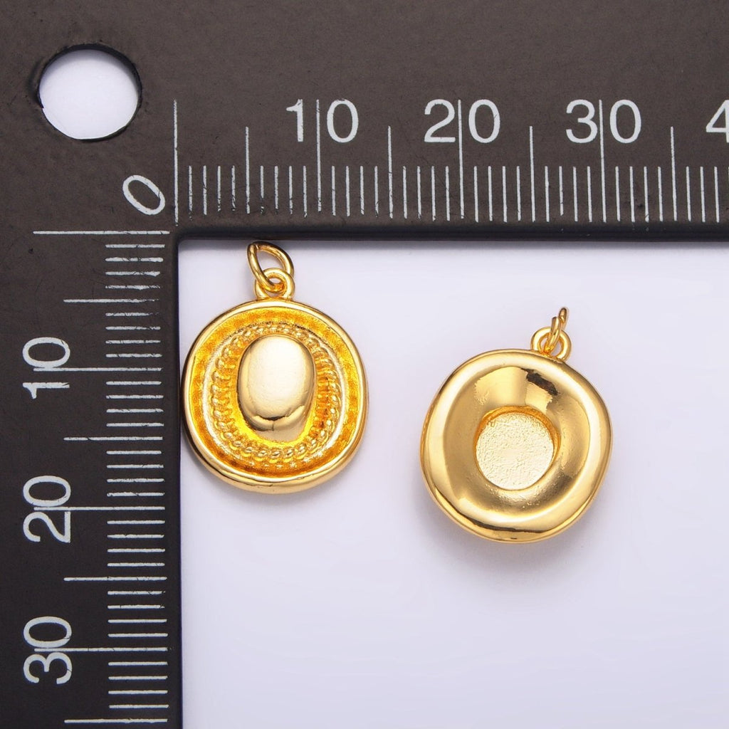 24K Gold plated Minimalist Cowboy Hat Multidimensional 3D Charm | W098 - DLUXCA