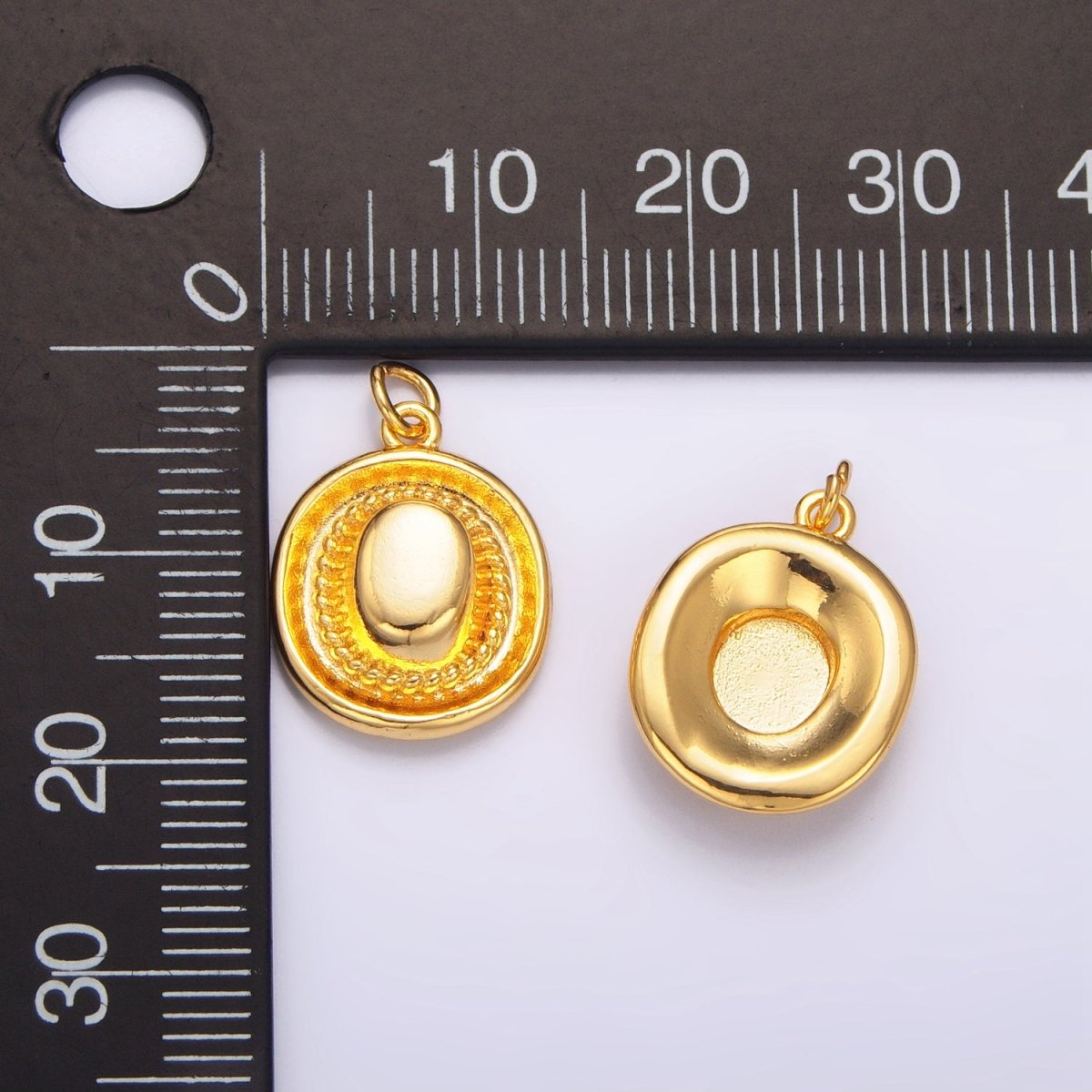 24K Gold plated Minimalist Cowboy Hat Multidimensional 3D Charm | W098 - DLUXCA
