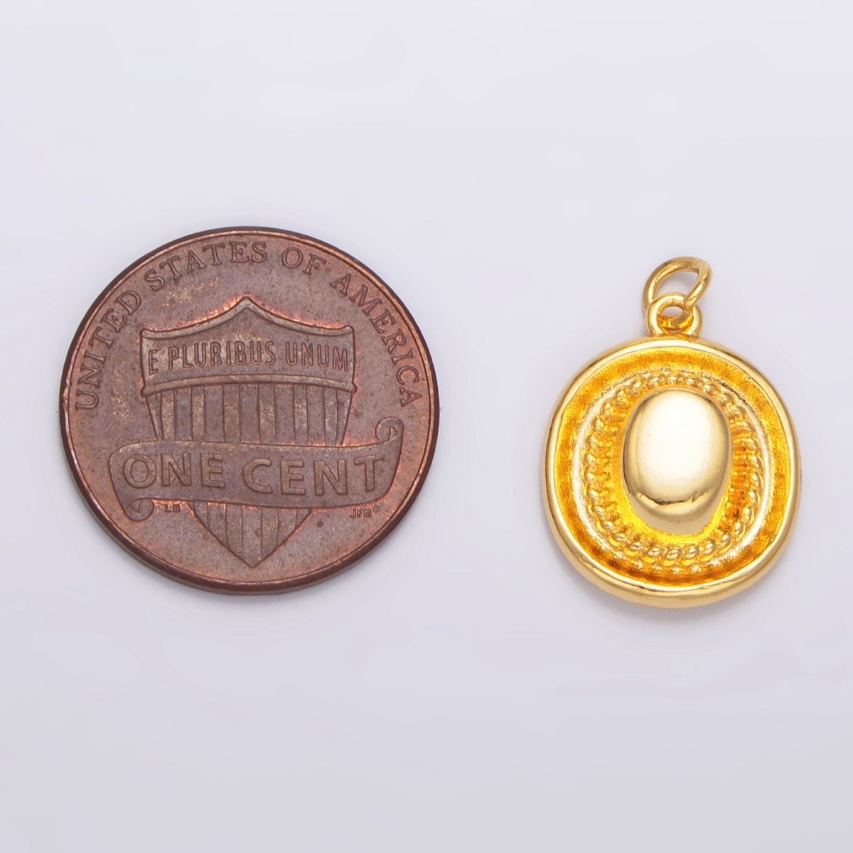 24K Gold plated Minimalist Cowboy Hat Multidimensional 3D Charm | W098 - DLUXCA