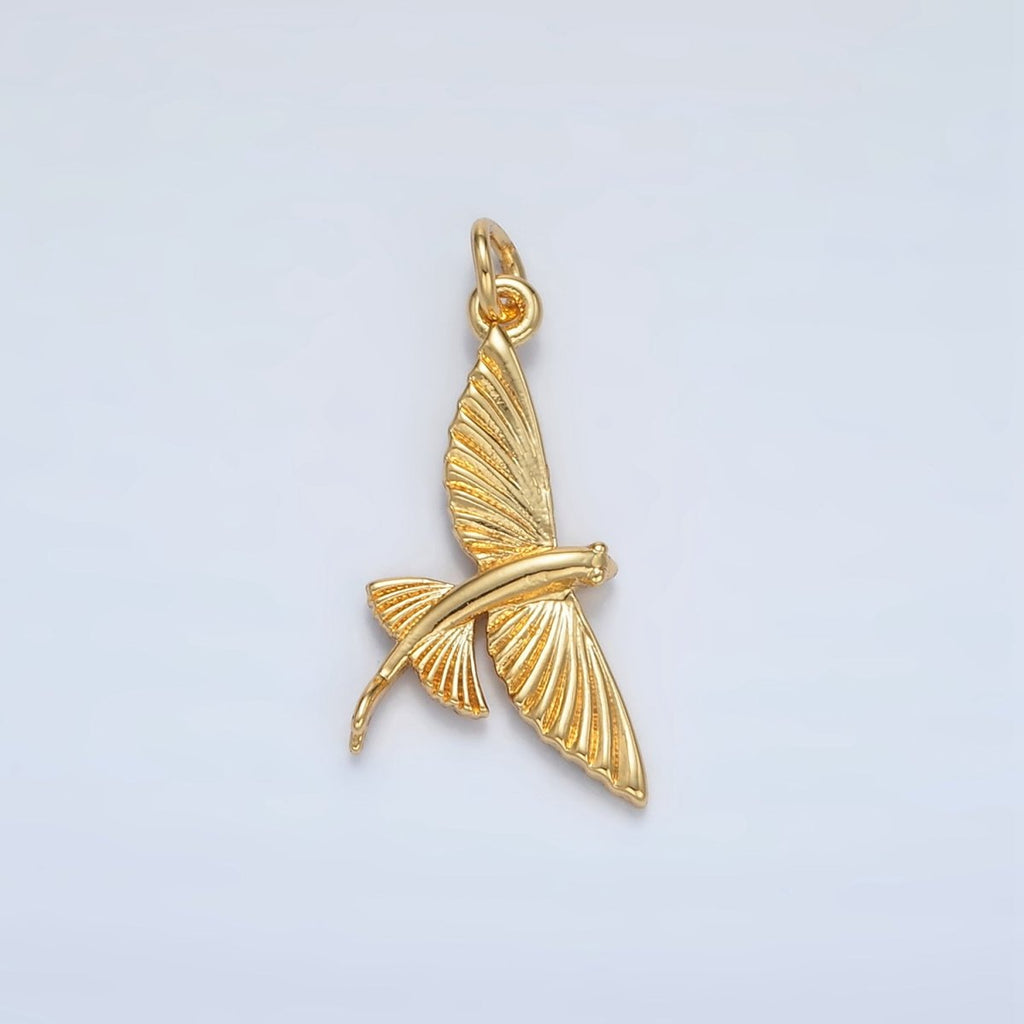 24K Gold plated Minimalist Flying Fish Pet Charm | AC130 - DLUXCA