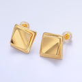 24K Gold plated Minimalist Rhombus Stud Earrings in Gold & Silver | Q463 Q451 