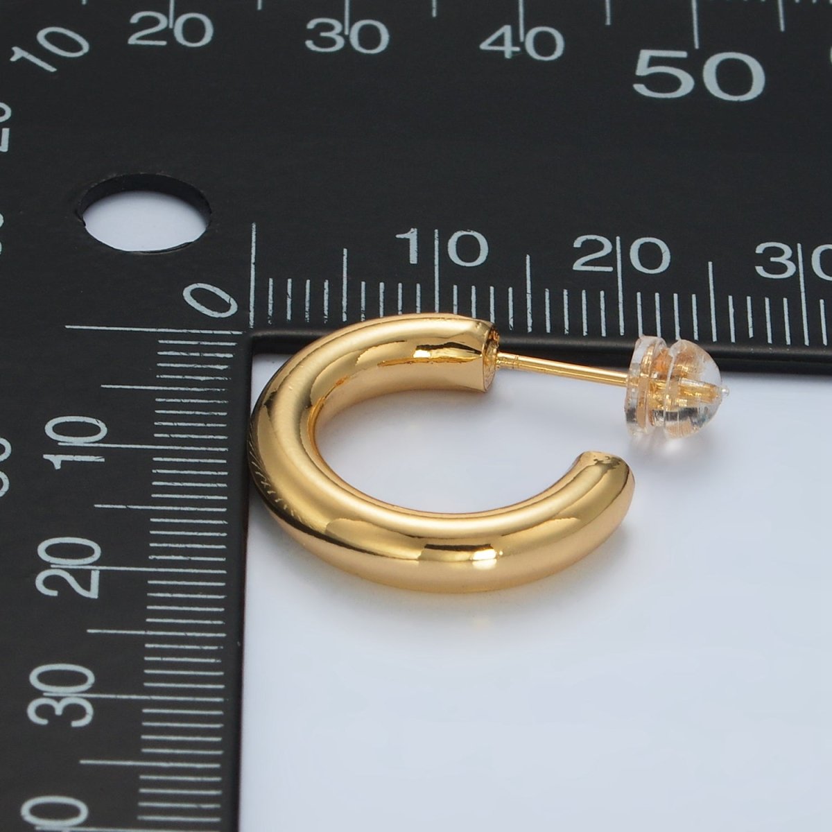 24K Gold plated Minimalist Tube Hoop Earrings | AD - 643 - DLUXCA