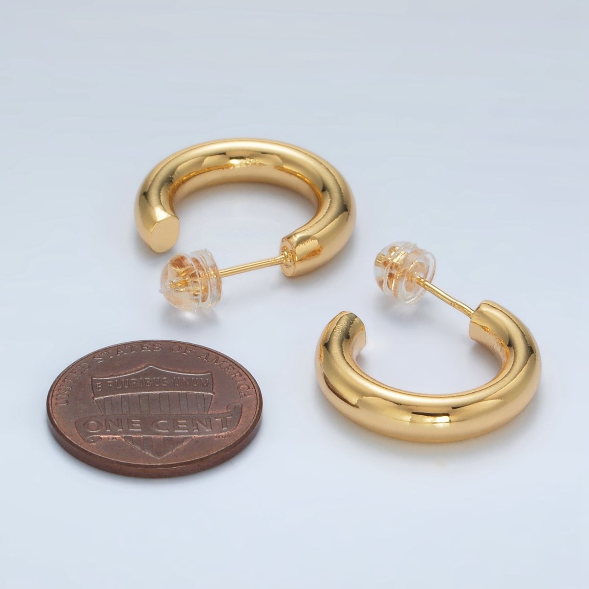 24K Gold plated Minimalist Tube Hoop Earrings | AD - 643 - DLUXCA