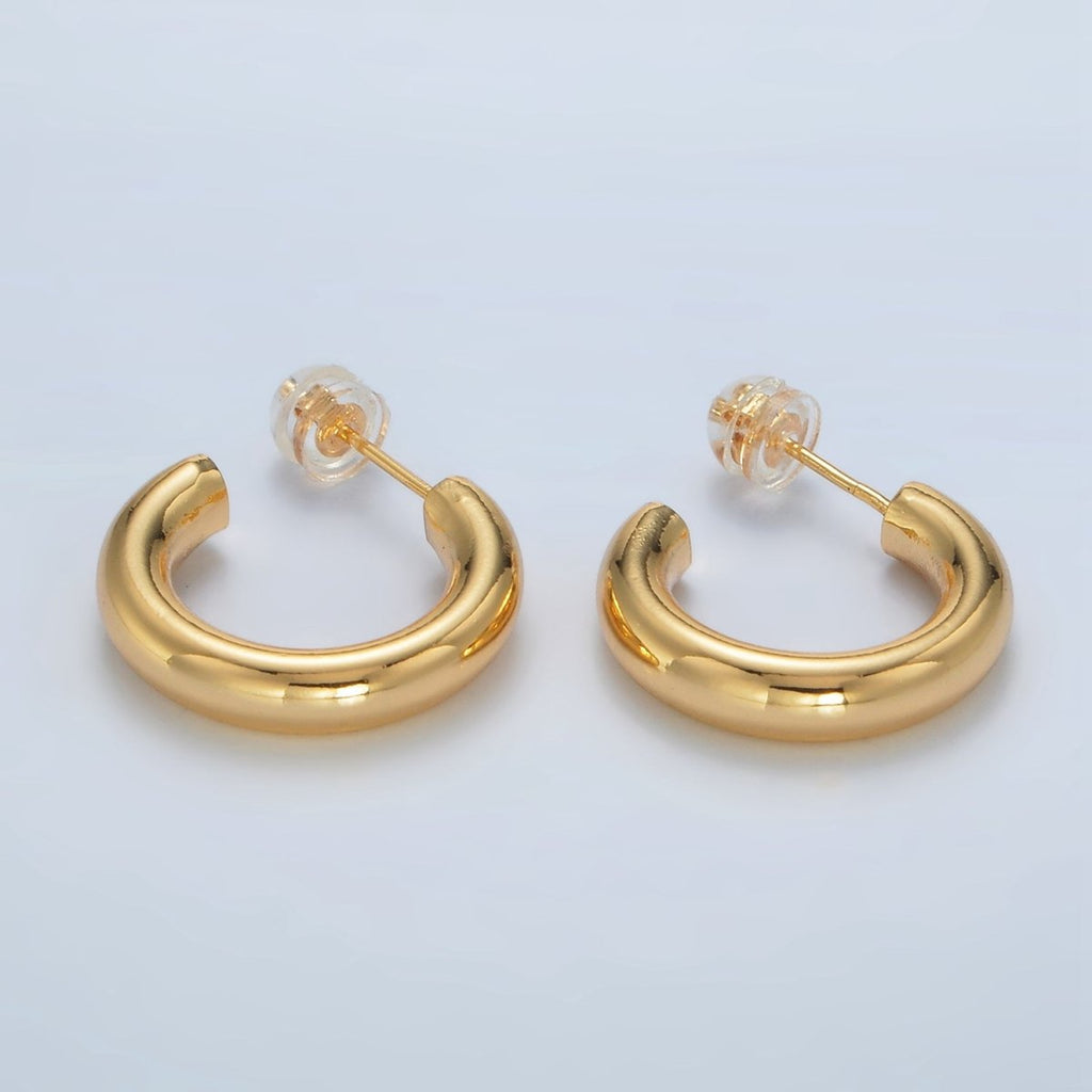 24K Gold plated Minimalist Tube Hoop Earrings | AD - 643 - DLUXCA