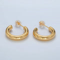 24K Gold plated Minimalist Tube Hoop Earrings | AD - 643 - DLUXCA