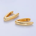 24K Gold plated Minimalist V - Shaped Hoop Earrings in Gold & Silver | AB681 AB682 - DLUXCA