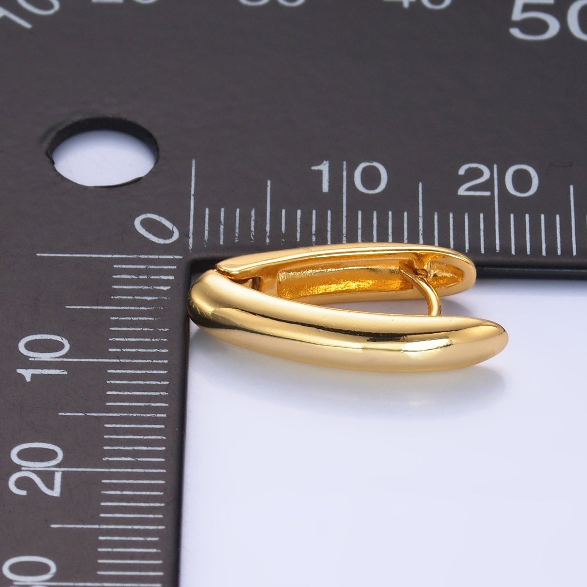 24K Gold plated Minimalist V - Shaped Hoop Earrings in Gold & Silver | AB681 AB682 - DLUXCA