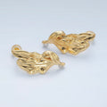 24K Gold plated Molten Abstract Open Loop Drop Stud Earrings Findings | Z938 - DLUXCA