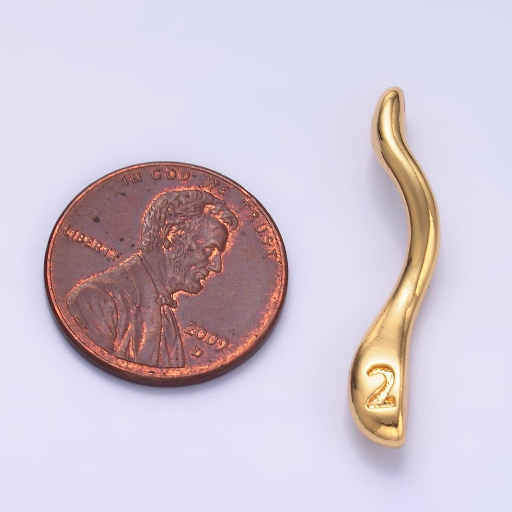 24K Gold plated Molten Drip Twirl Mixed Metal Charm Set | C875 