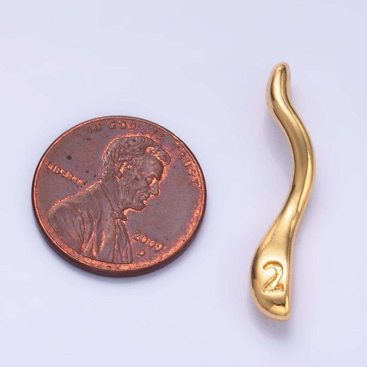 24K Gold plated Molten Drip Twirl Mixed Metal Charm Set | C875 