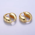 24K Gold plated Molten Drop Hoop Earrings | Q104 - DLUXCA