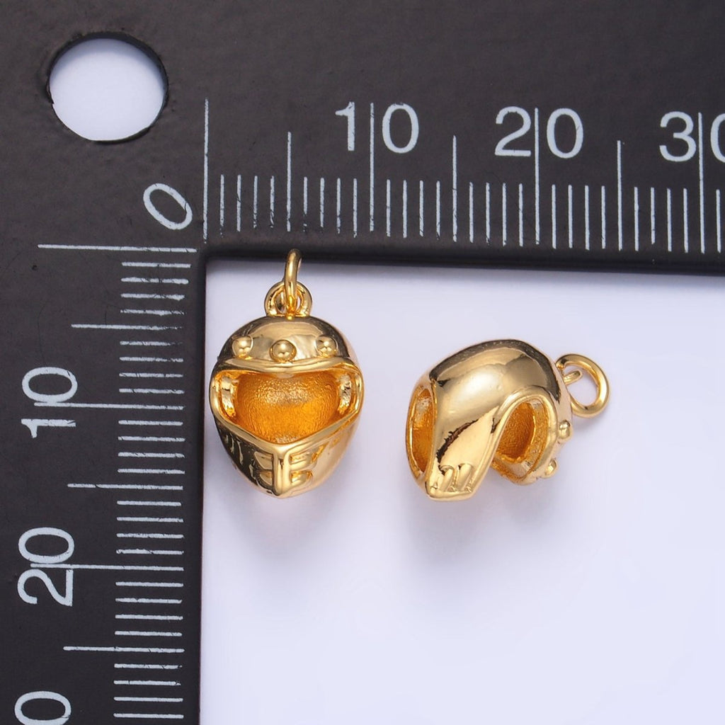 24K Gold plated Motorcycle Helmet Multidimensional 3D Charm | W134 - DLUXCA