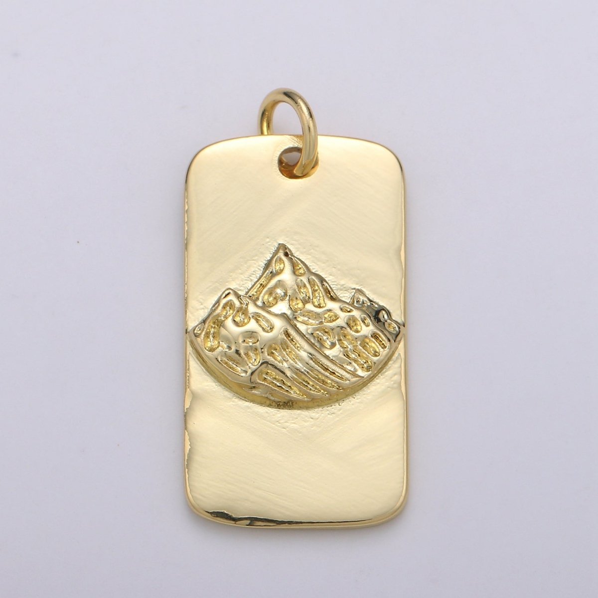 24K Gold plated Mountain Rectangle Charm E-009 - DLUXCA
