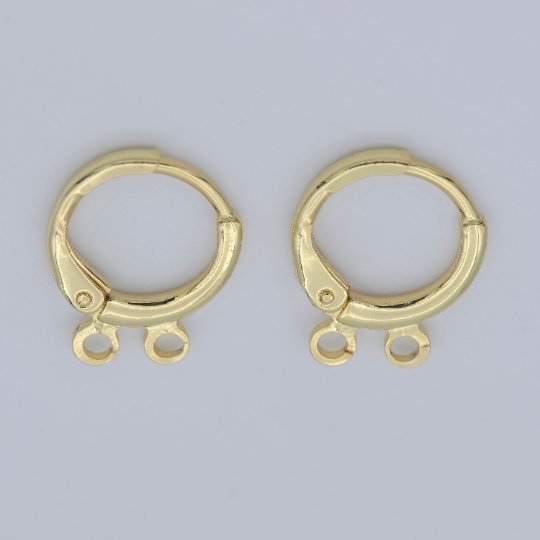 24K Gold plated Multi loop Connector Open Link Earring Component, Earring Chandelier for Charm 2,3,4,5 hole Open Link Lever Back Earring K-642 K-668 K-706 K-731 - DLUXCA