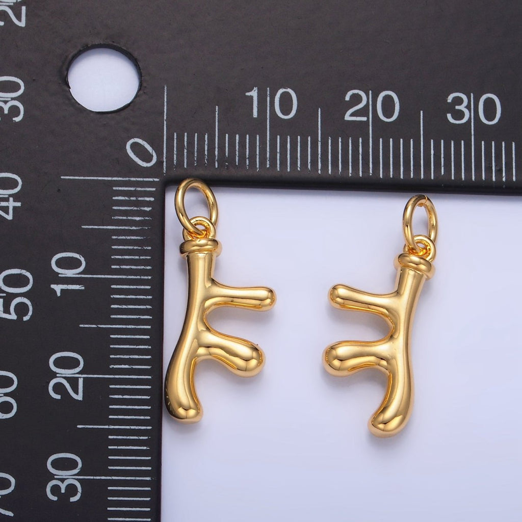 24K Gold plated Multidimensional 3D Tube Geometric Charm | W116 - DLUXCA