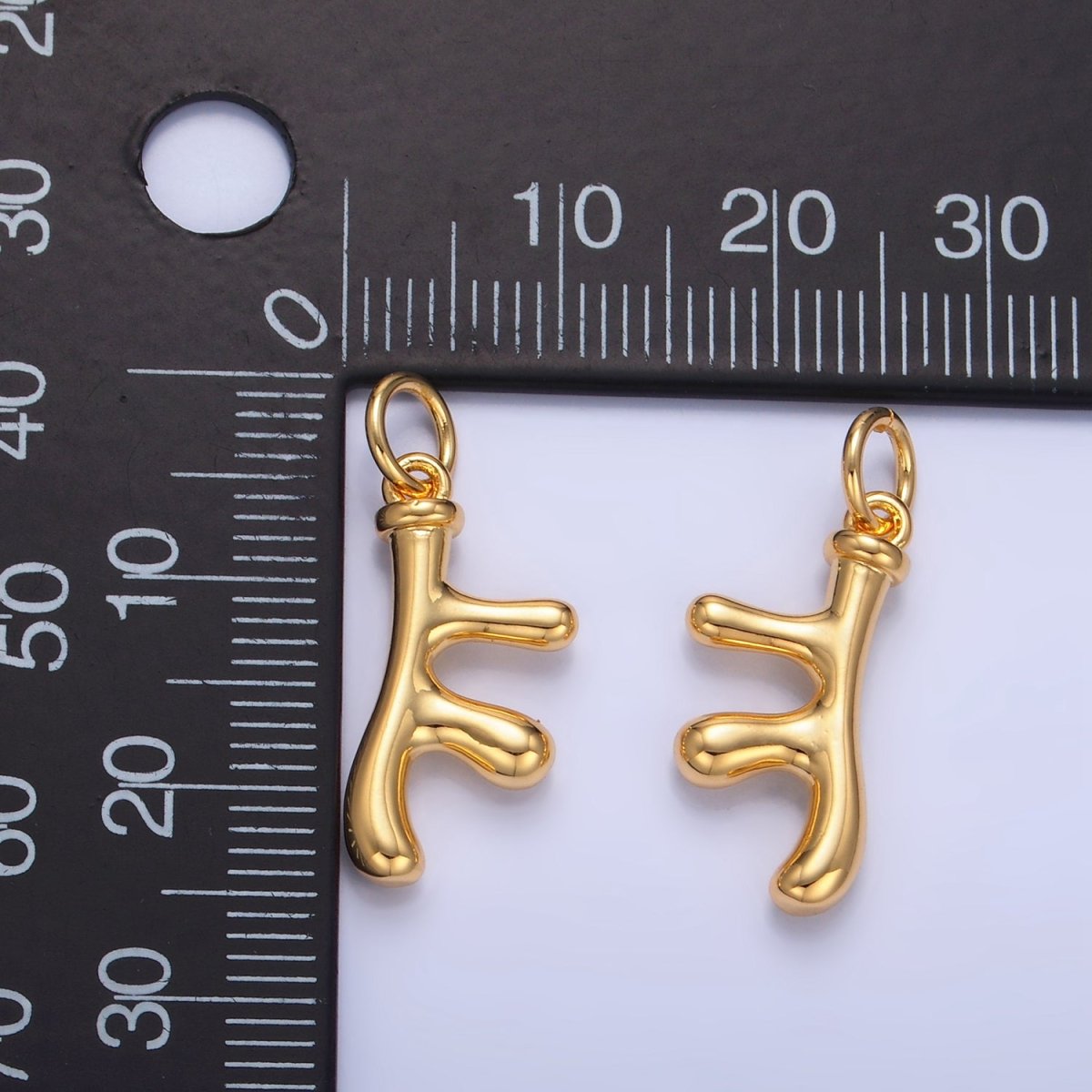 24K Gold plated Multidimensional 3D Tube Geometric Charm | W116 - DLUXCA