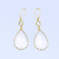 24K Gold plated Multifaceted CZ Teardrop Drop French Hook Earrings | AB1416 