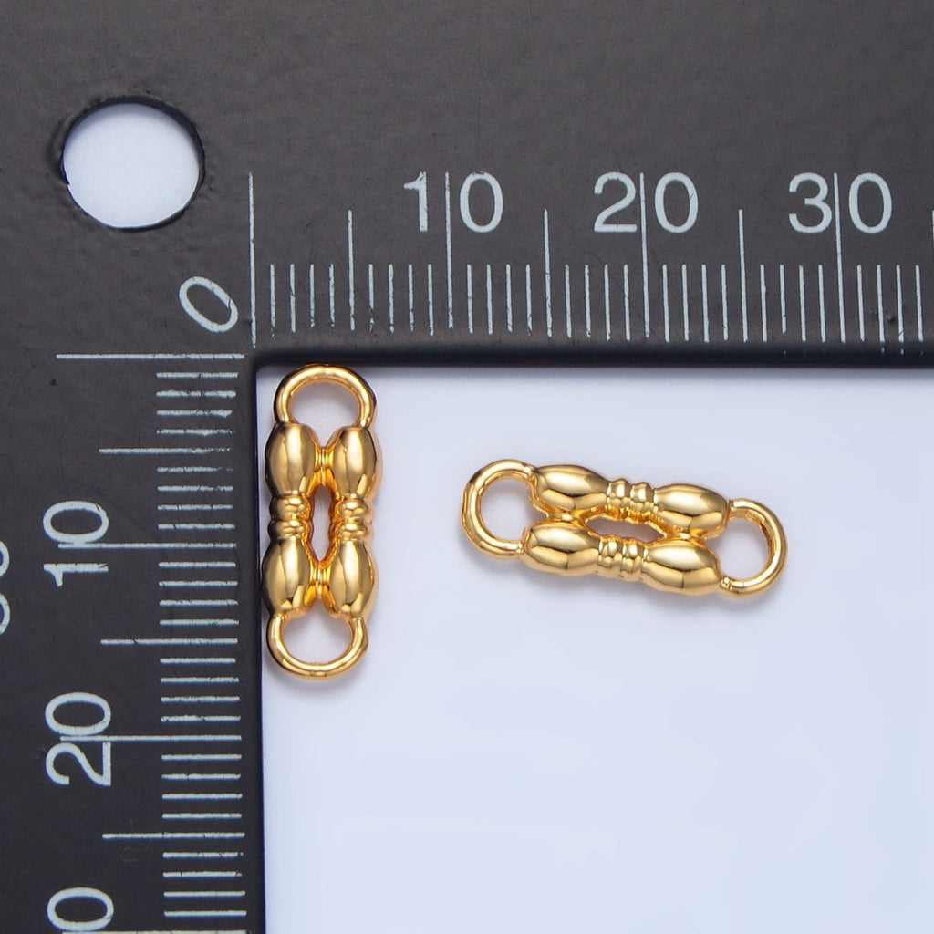 24K Gold plated Multiple Bubble Geometric Connector | F468 - DLUXCA
