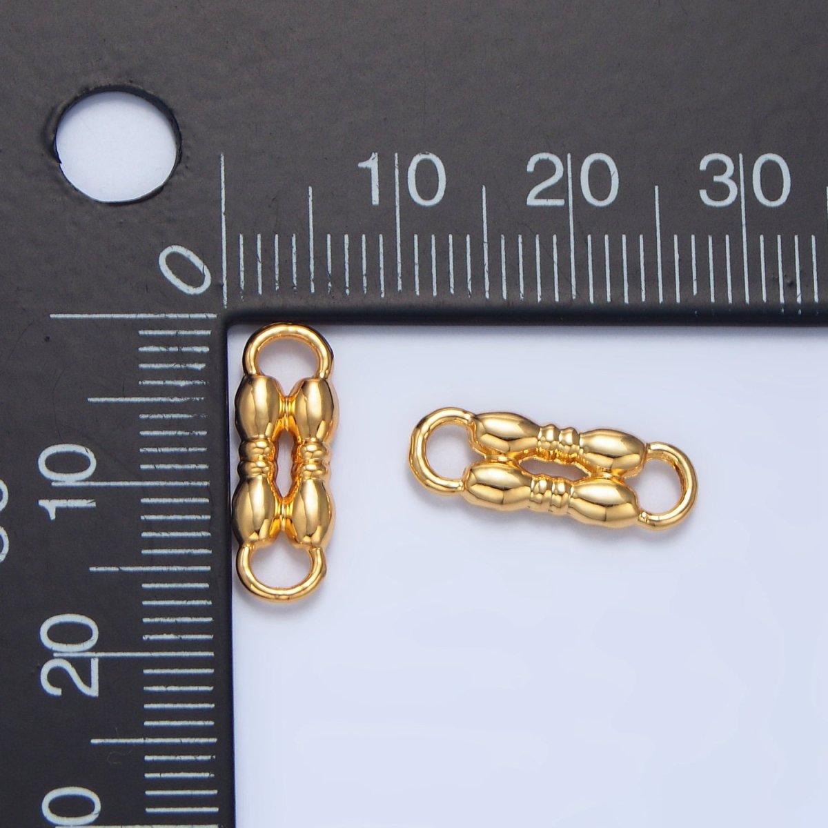 24K Gold plated Multiple Bubble Geometric Connector | F468 - DLUXCA