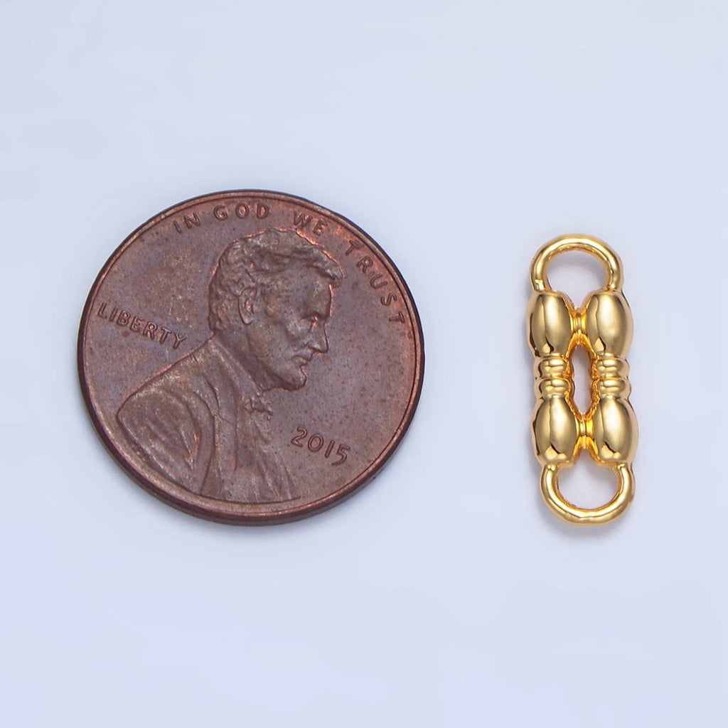 24K Gold plated Multiple Bubble Geometric Connector | F468 - DLUXCA