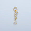 24K Gold plated Multiple Clear CZ Teardrop Drop Charm | N1393 - DLUXCA