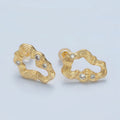 24K Gold plated Multiple CZ Wavy Band Open Abstract Stud Earrings | AD744 - DLUXCA