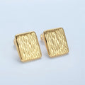 24K Gold plated Multiple Lined Bar Rectangular Stud Earrings | AD652 - DLUXCA