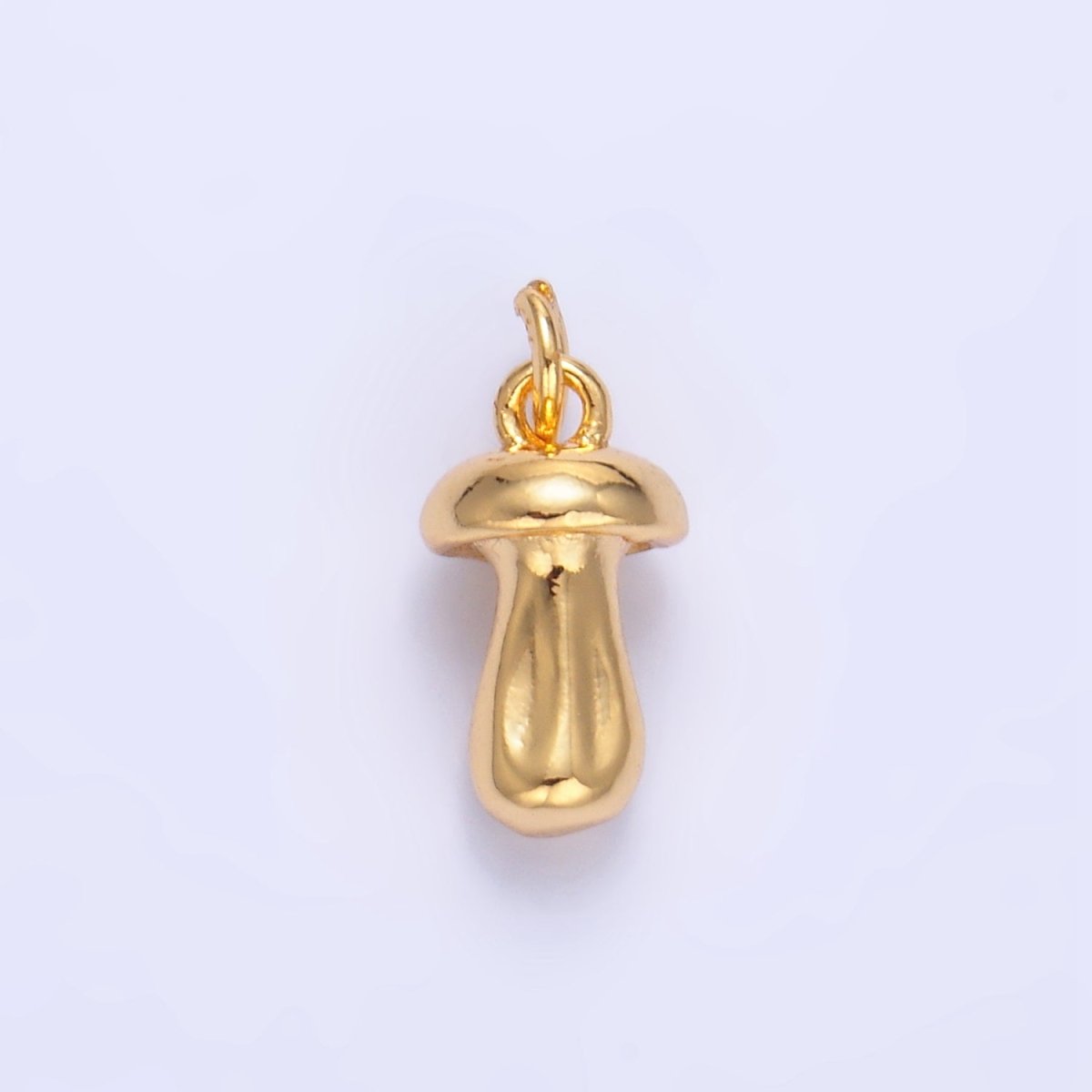 24K Gold plated Mushroom Plant Multidimensional 3D Charm in Gold & Silver | W133