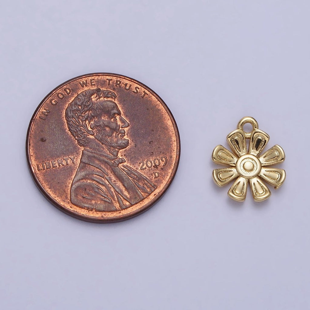 24K Gold plated Nature Flower Add-On Charm in Gold & Silver | AC335 AC336