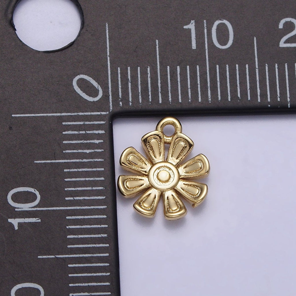 24K Gold plated Nature Flower Add-On Charm in Gold & Silver | AC335 AC336