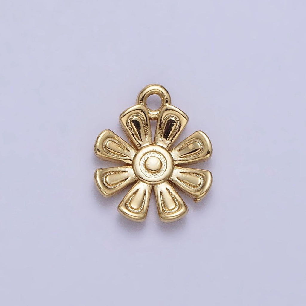 24K Gold plated Nature Flower Add-On Charm in Gold & Silver | AC335 AC336