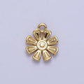 24K Gold plated Nature Flower Add-On Charm in Gold & Silver | AC335 AC336