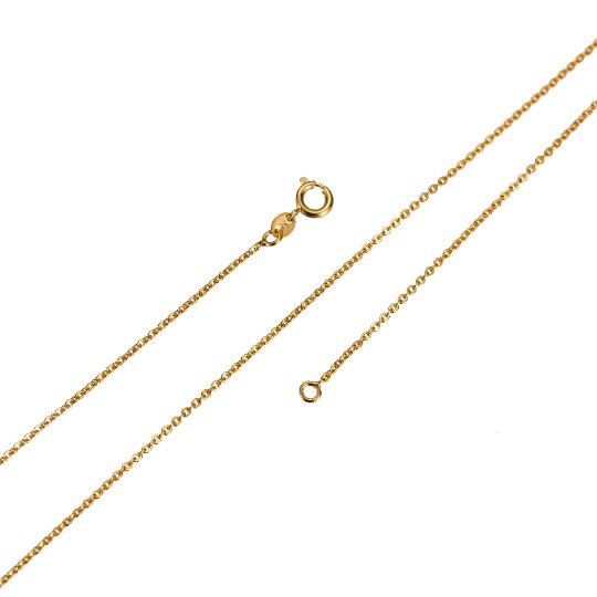 24K Gold plated Necklace - 16 Inches Rolo Necklace -2mm Rolo Necklace w/ Spring Ring | CN-316 Clearance Pricing - DLUXCA