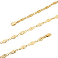 24K Gold plated Necklace, 17.5 inch Layering Designed Chain Necklace, 5mm Designed Necklace w/ Lobster Clasps | CN-171 Clearance Pricing - DLUXCA