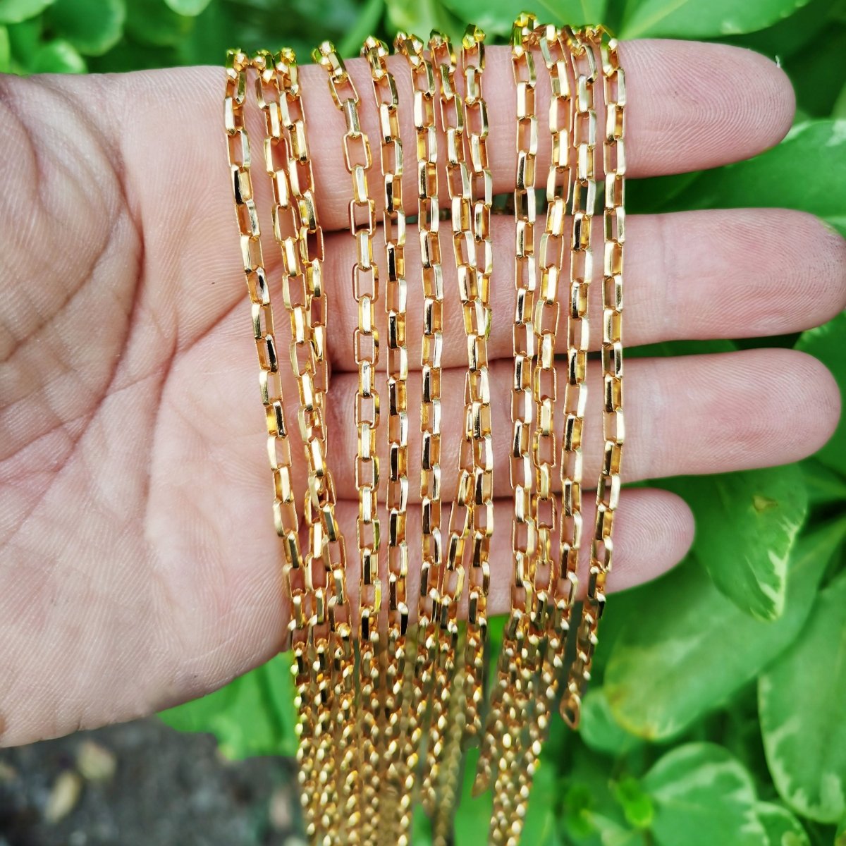 24K Gold plated Necklace, Cable Necklace, 3.4mm 17.6 Inches w/ Lobster Clasps | CN-887 Clearance Pricing - DLUXCA