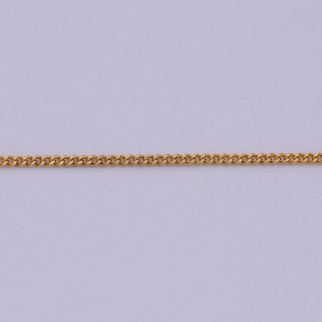 24k Gold plated Necklace Chain Choker Cuban Curb Thin 1.2mm Gold Chain For Women Girl | WA-532 Clearance Pricing - DLUXCA