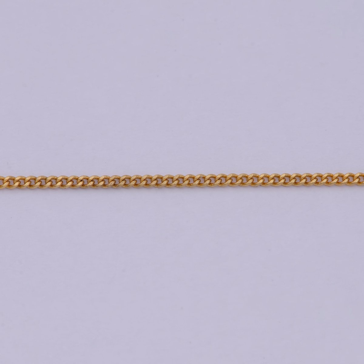 24k Gold plated Necklace Chain Choker Cuban Curb Thin 1.2mm Gold Chain For Women Girl | WA-532 Clearance Pricing - DLUXCA