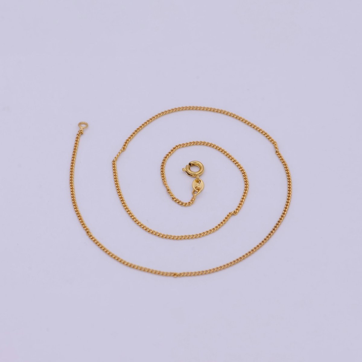 24k Gold plated Necklace Chain Choker Cuban Curb Thin 1.2mm Gold Chain For Women Girl | WA-532 Clearance Pricing - DLUXCA