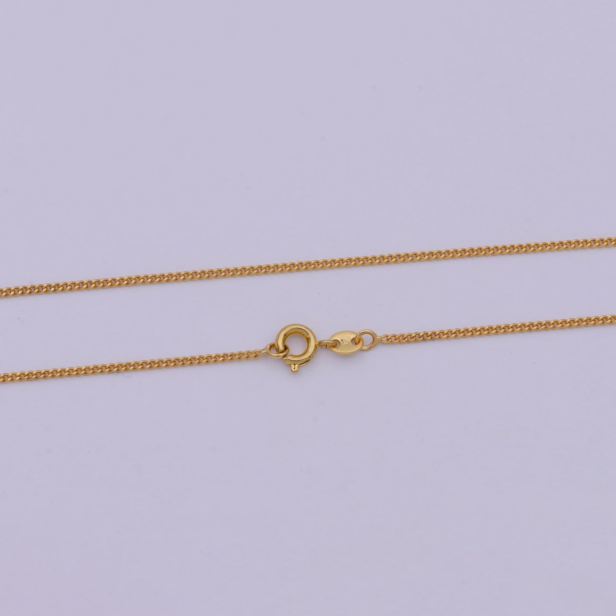 24k Gold plated Necklace Chain Choker Cuban Curb Thin 1.2mm Gold Chain For Women Girl | WA-532 Clearance Pricing - DLUXCA