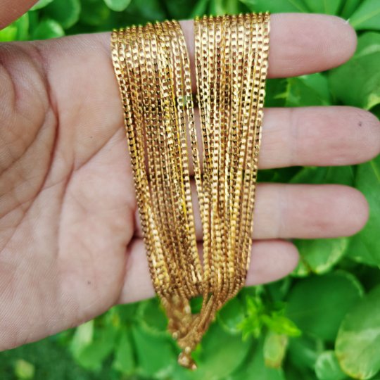 24K Gold plated Necklace - Curb Linked Necklace - Gold Curb Chain Layering Necklace 19.7" 1.9 mm ready to wear chain | CN-818 Clearance Pricing - DLUXCA