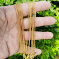 24K Gold plated Necklace, Layering 23.5 Inch Gold Rolo Link Chain Necklace, Dainty 1mm Rolo Necklace w/ Spring Ring | CN-870 Clearance Pricing - DLUXCA