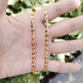 24K Gold plated Necklace, Statement 4mm, 20 inches Mariner Necklace w/ Lobster Clasps | CN-751 Clearance Pricing - DLUXCA
