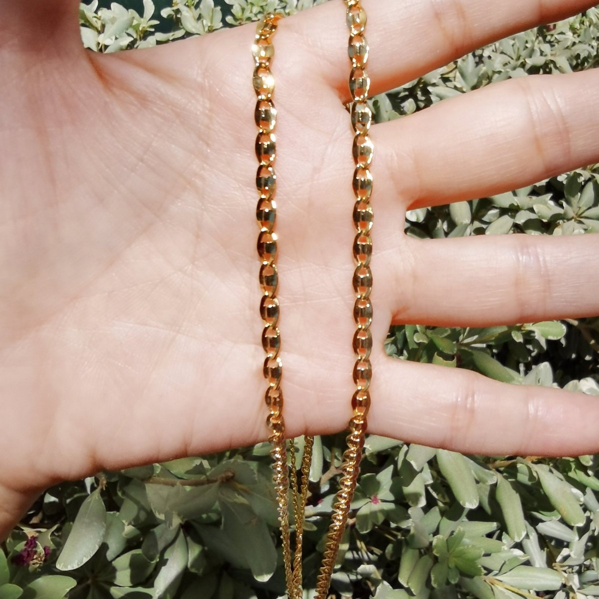 24K Gold plated Necklace, Statement 4mm, 20 inches Mariner Necklace w/ Lobster Clasps | CN-751 Clearance Pricing - DLUXCA