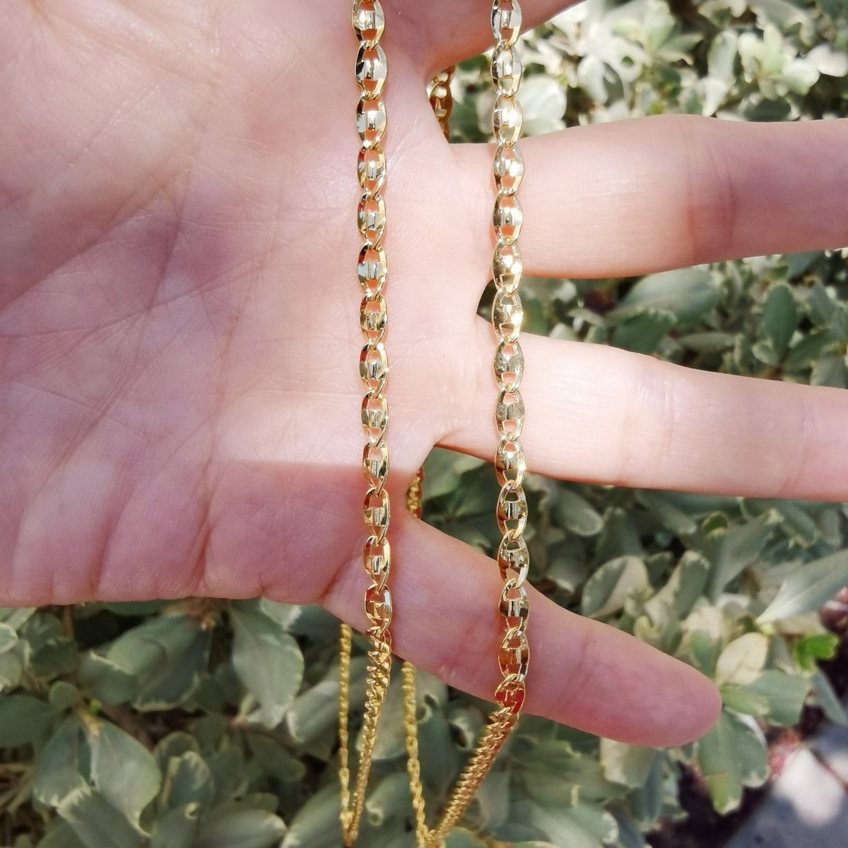 24K Gold plated Necklace, Statement 4mm, 20 inches Mariner Necklace w/ Lobster Clasps | CN-751 Clearance Pricing - DLUXCA